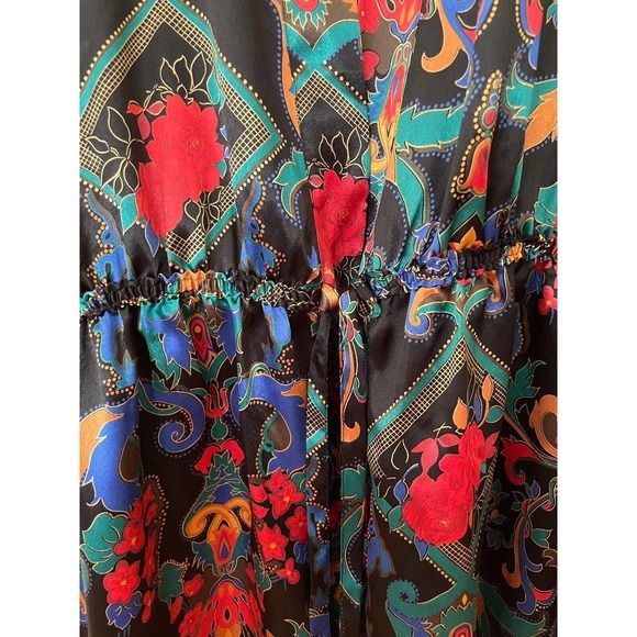 Vintage Victoria's Secret Gold Label Satin Floral Baroque Kimono Robe Size Small - Picture 4 of 9